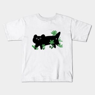 Black Cat Garden Kids T-Shirt